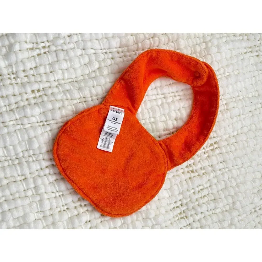 🇺🇦 Pumpkin Baby Bib Halloween Theme Carter’s OS 🇺🇦